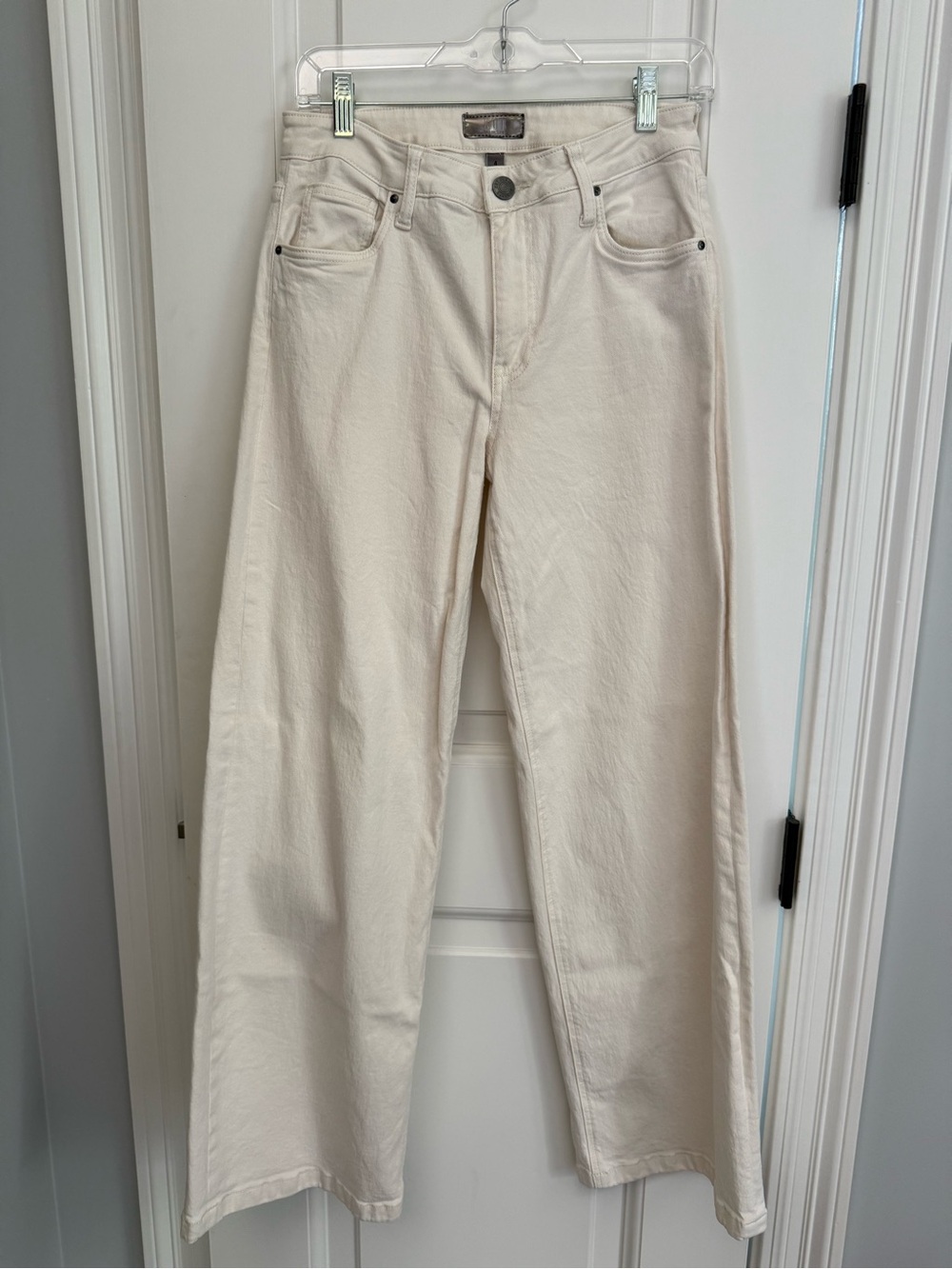 Kut from the Kloth Cream Wide-Leg Jeans